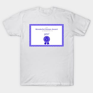 Wonderful Person Award T-Shirt